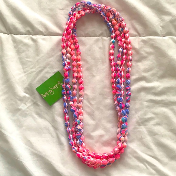Lilly Pulitzer NWT Fabric Beaded necklace